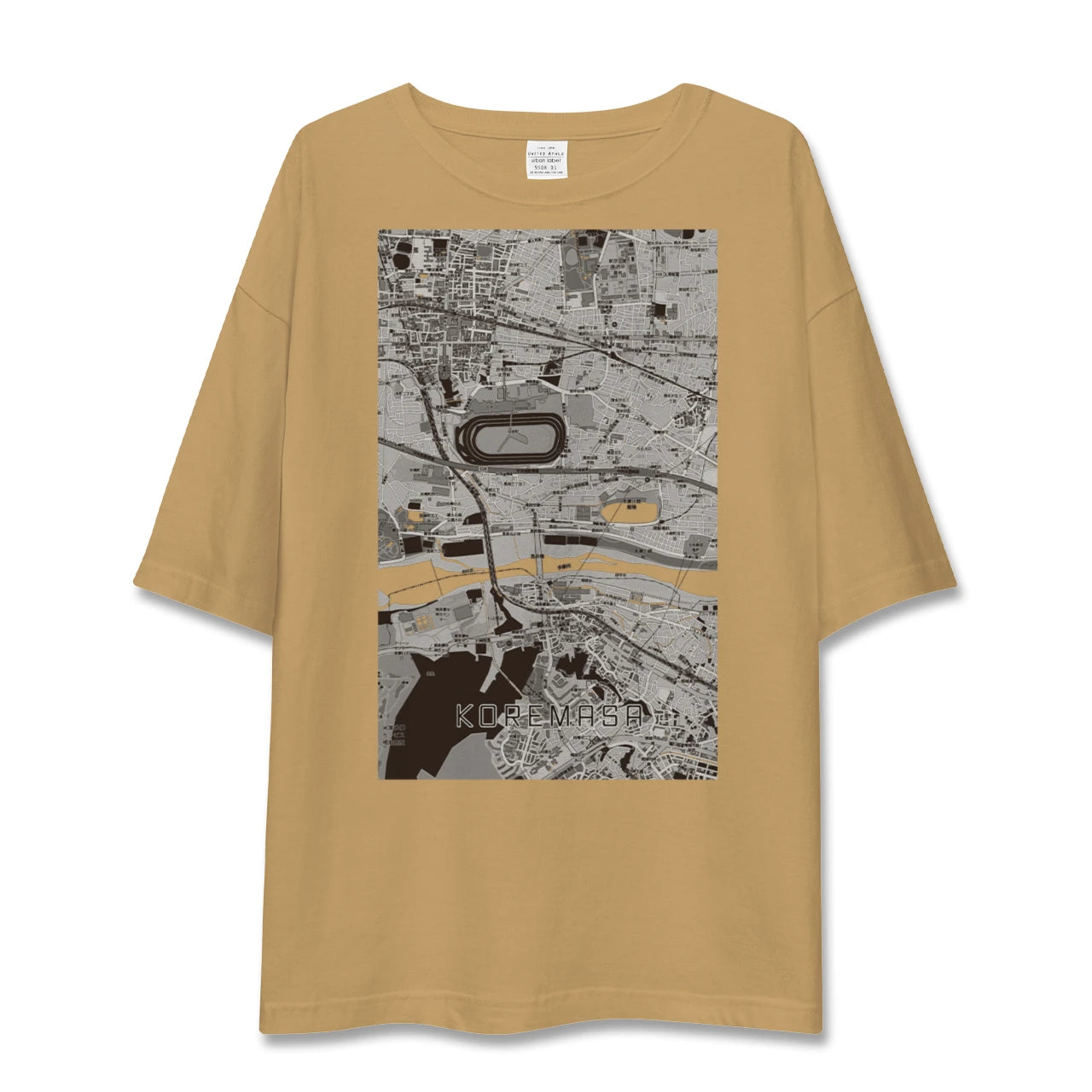【是政(東京都)】地図柄ビッグシルエットTシャツ