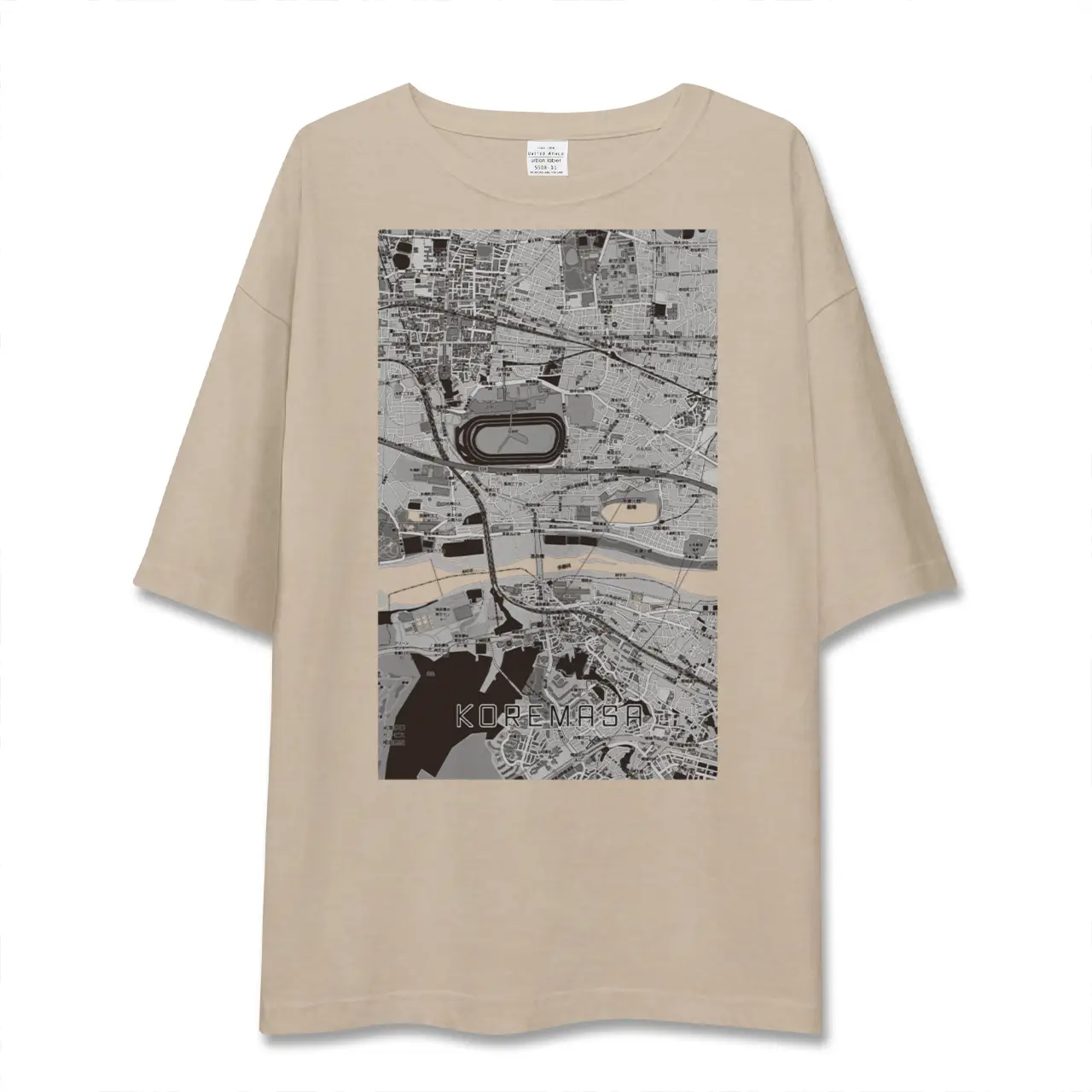 【是政(東京都)】地図柄ビッグシルエットTシャツ