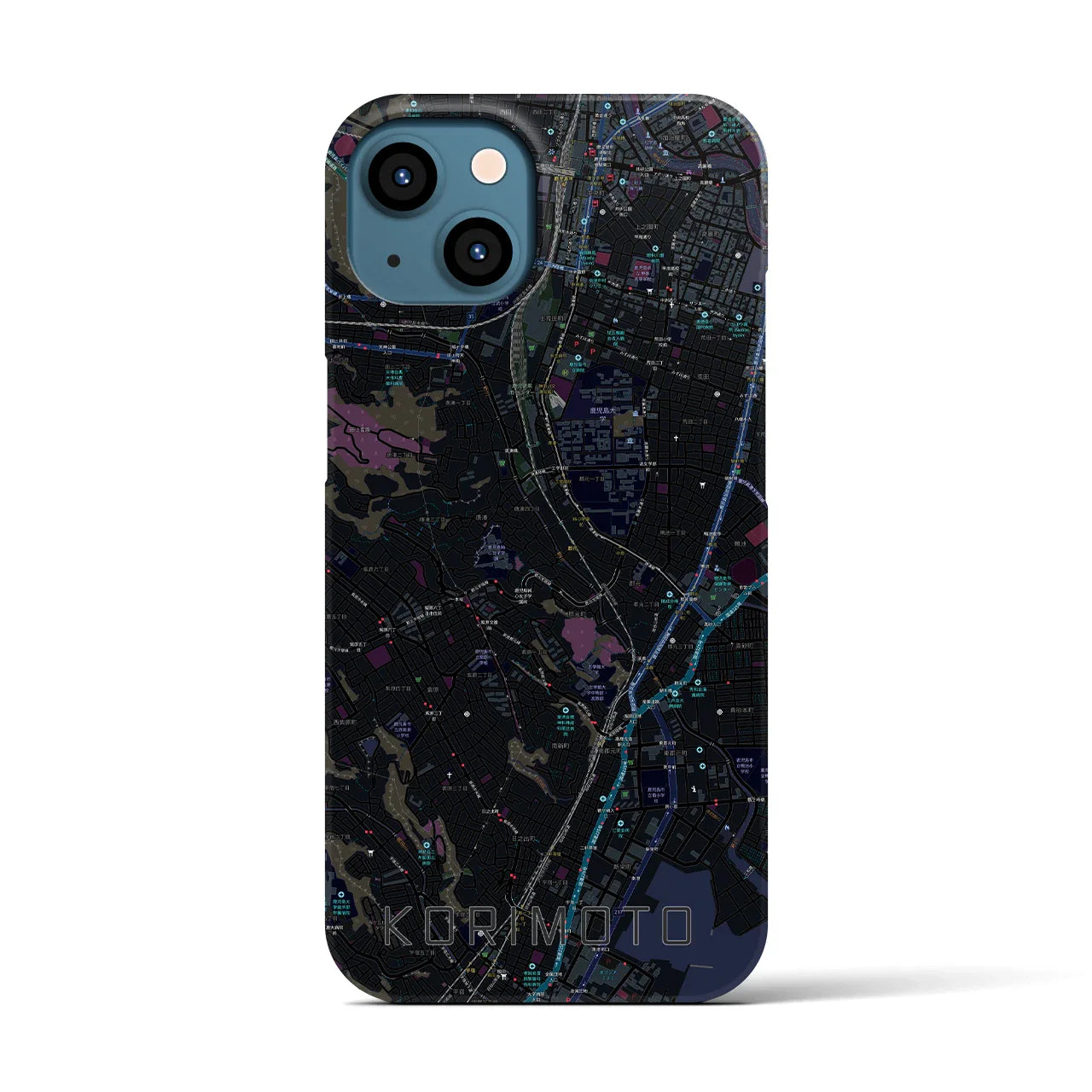 【郡元(鹿児島県)】地図柄iPhoneケース(バックカバータイプ)