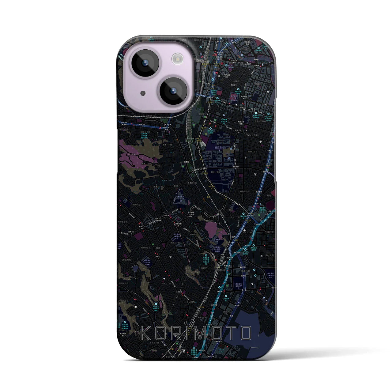 【郡元(鹿児島県)】地図柄iPhoneケース(バックカバータイプ)