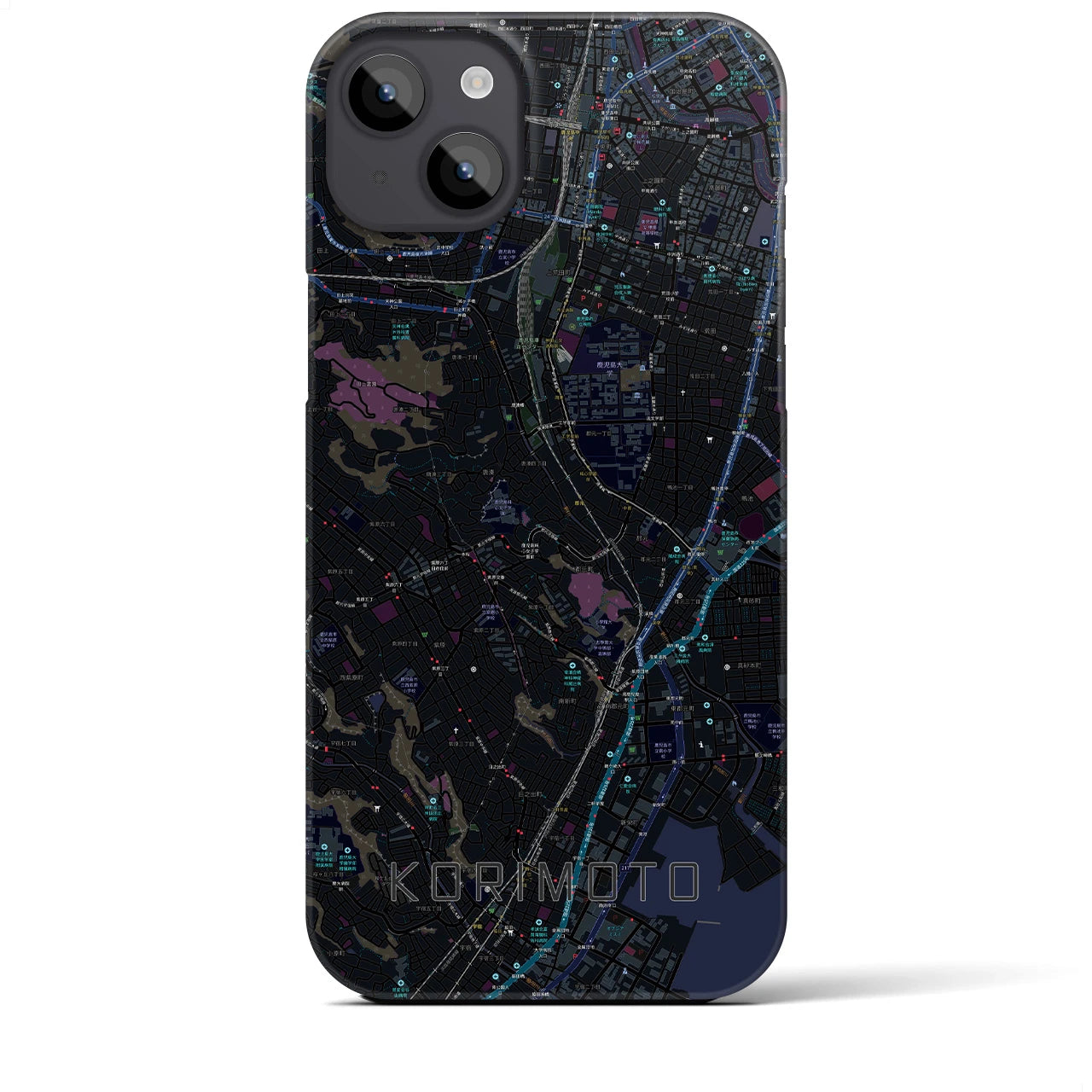 【郡元(鹿児島県)】地図柄iPhoneケース(バックカバータイプ)