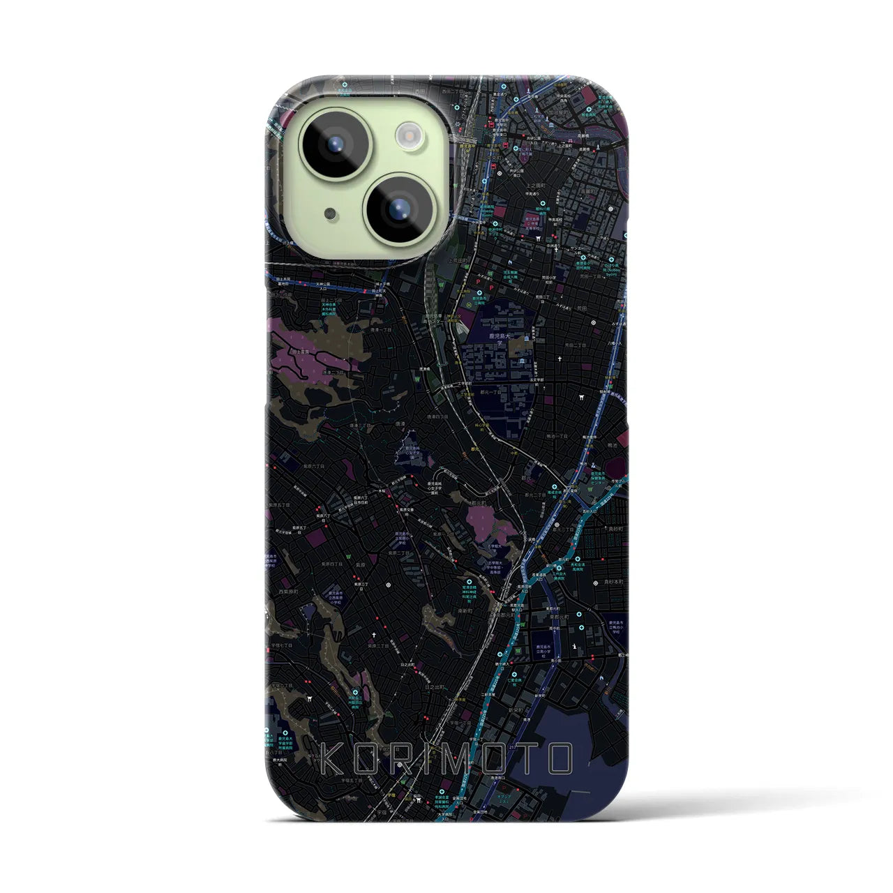 【郡元(鹿児島県)】地図柄iPhoneケース(バックカバータイプ)