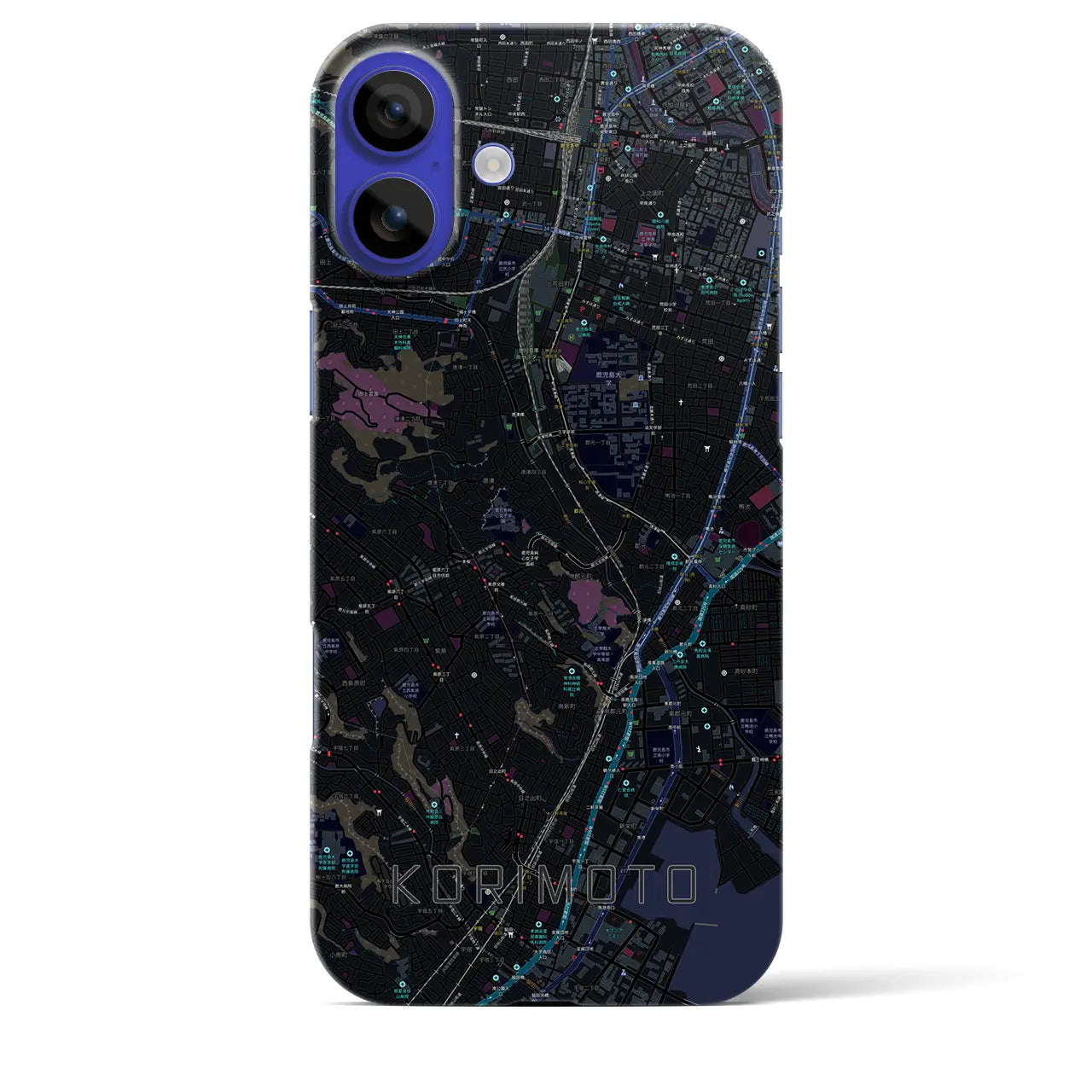 【郡元(鹿児島県)】地図柄iPhoneケース(バックカバータイプ)