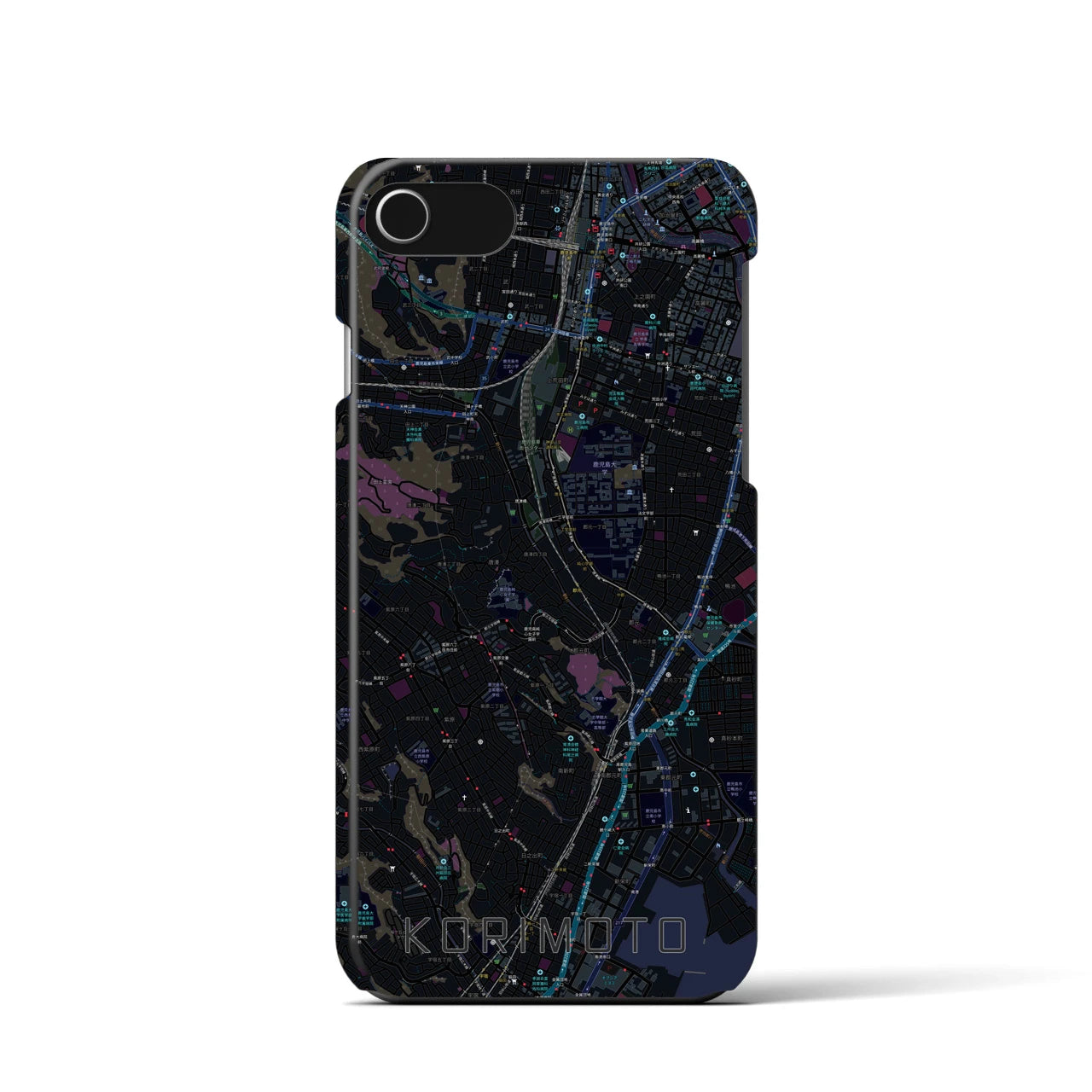 【郡元(鹿児島県)】地図柄iPhoneケース(バックカバータイプ)