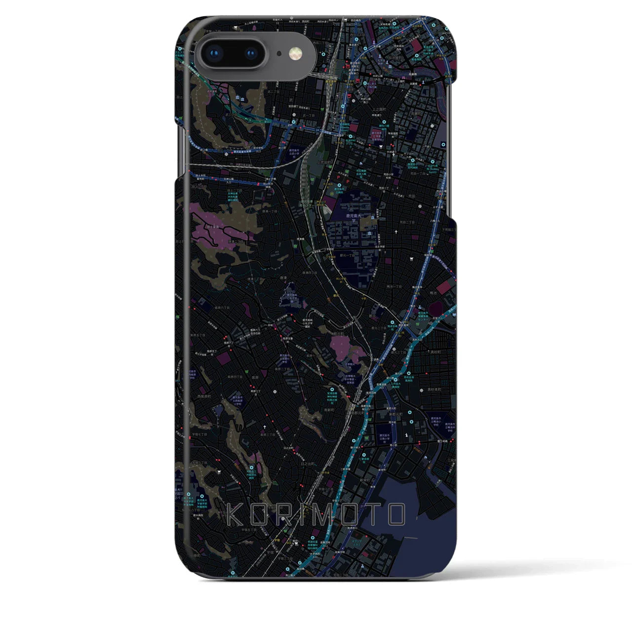 【郡元(鹿児島県)】地図柄iPhoneケース(バックカバータイプ)