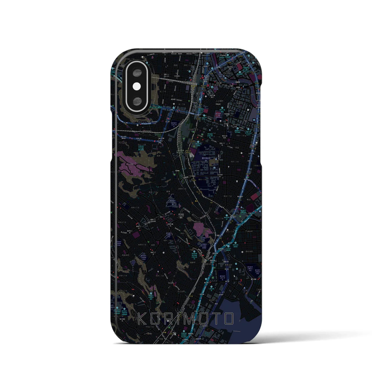 【郡元(鹿児島県)】地図柄iPhoneケース(バックカバータイプ)