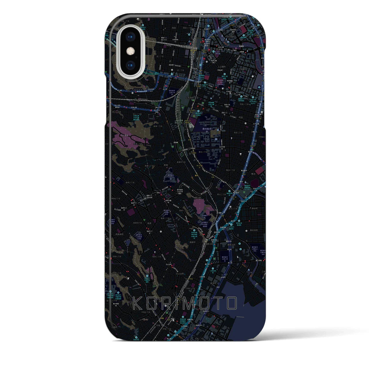 【郡元(鹿児島県)】地図柄iPhoneケース(バックカバータイプ)