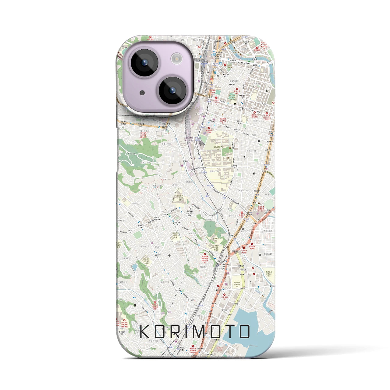 【郡元(鹿児島県)】地図柄iPhoneケース(バックカバータイプ)