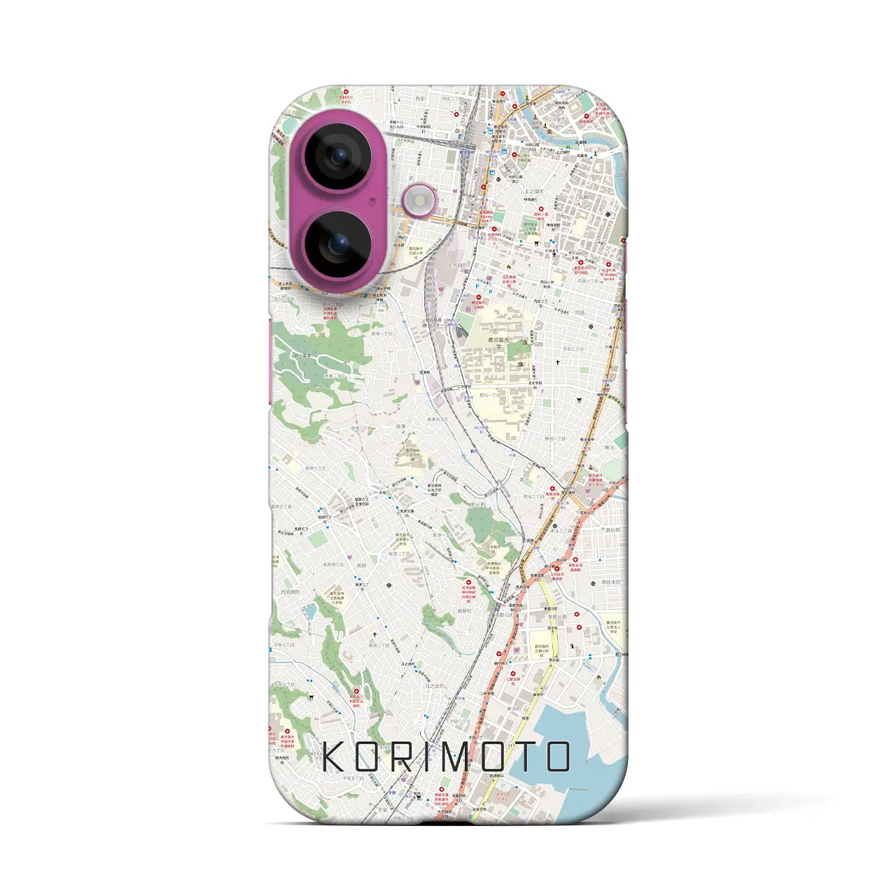 【郡元(鹿児島県)】地図柄iPhoneケース(バックカバータイプ)