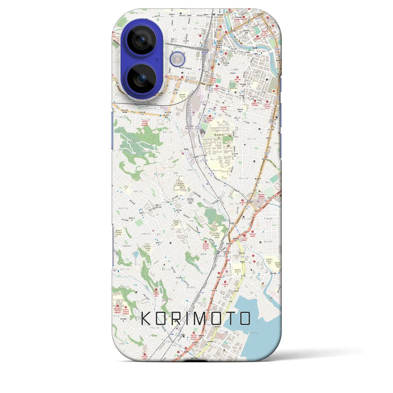 【郡元(鹿児島県)】地図柄iPhoneケース(バックカバータイプ)ナチュラル・iPhone 16 Pro Max 用
