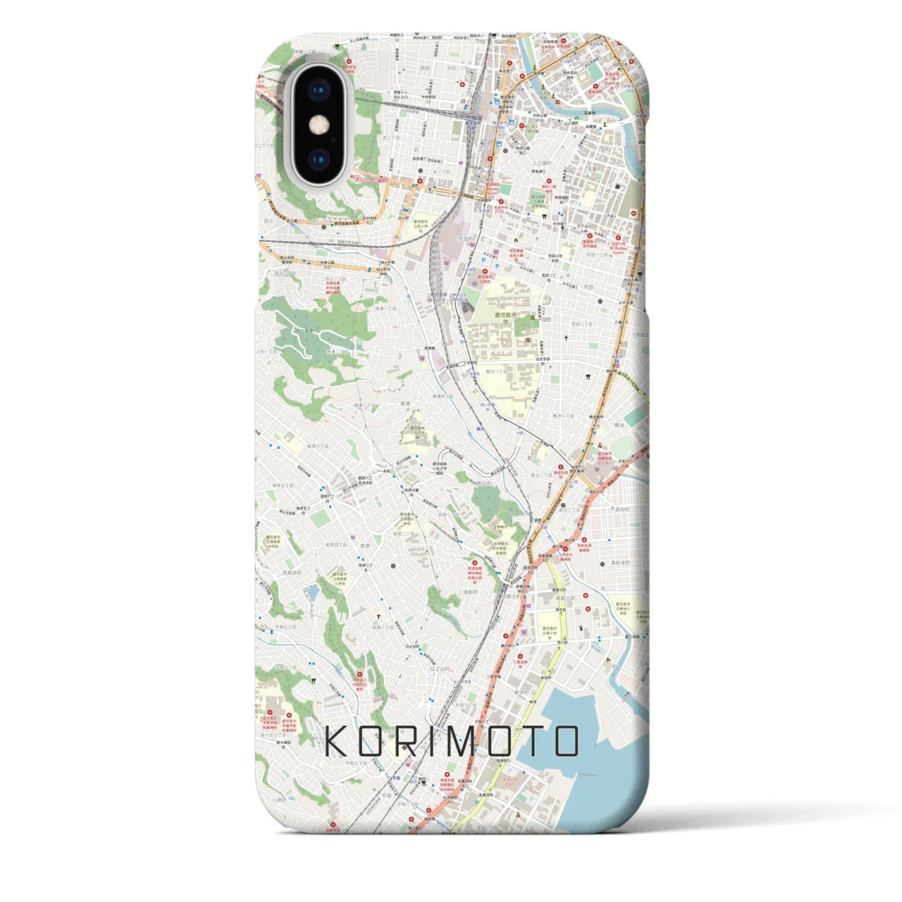 【郡元(鹿児島県)】地図柄iPhoneケース(バックカバータイプ)