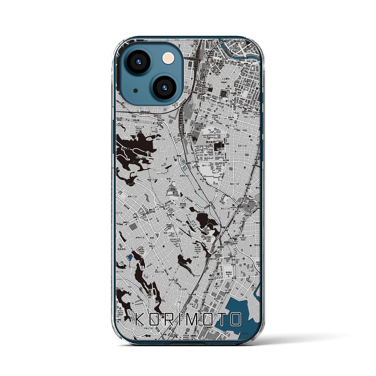 【郡元(鹿児島県)】地図柄iPhoneケース(クリアタイプ)