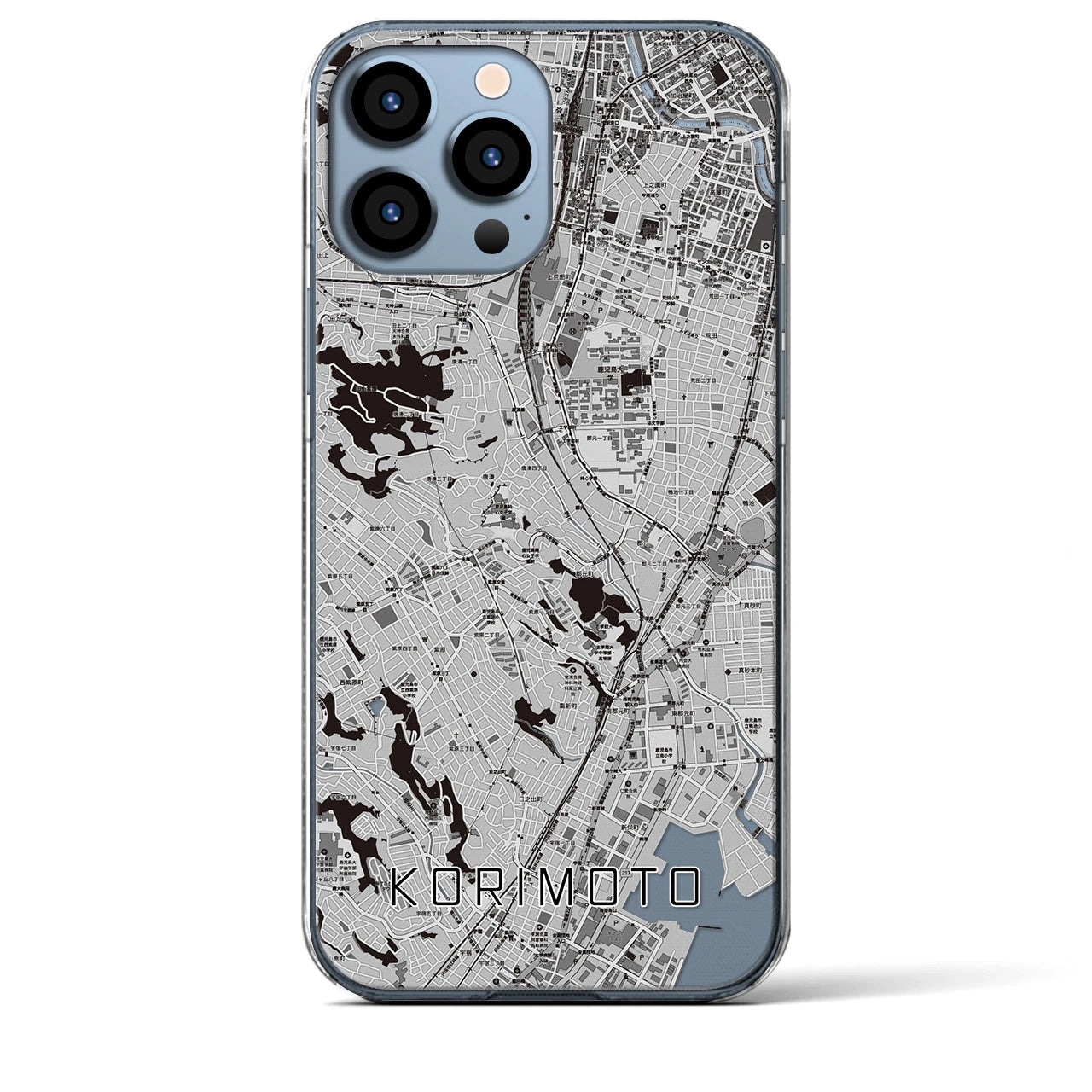 【郡元(鹿児島県)】地図柄iPhoneケース(クリアタイプ)