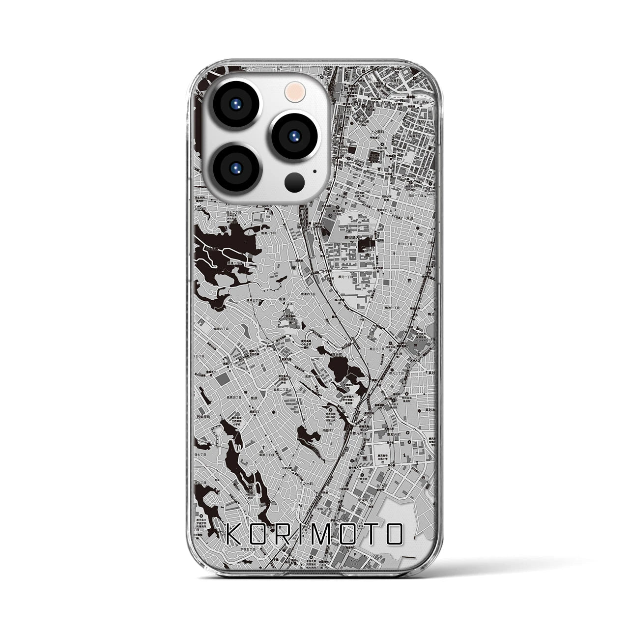 【郡元(鹿児島県)】地図柄iPhoneケース(クリアタイプ)