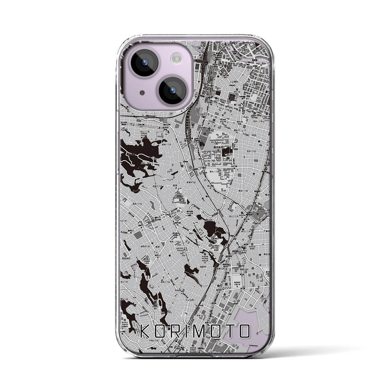 【郡元(鹿児島県)】地図柄iPhoneケース(クリアタイプ)