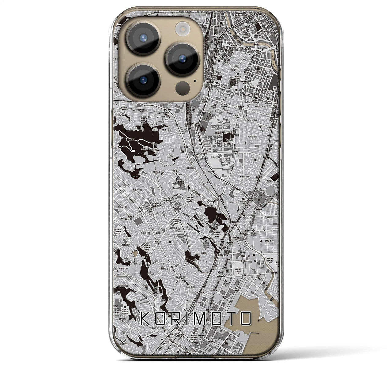 【郡元(鹿児島県)】地図柄iPhoneケース(クリアタイプ)