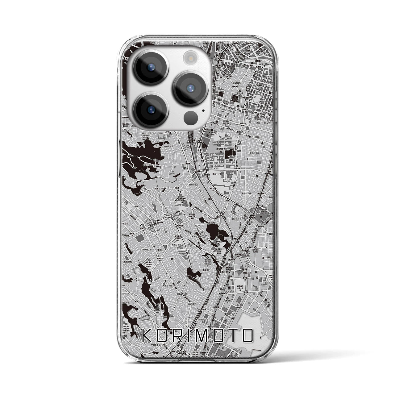 【郡元(鹿児島県)】地図柄iPhoneケース(クリアタイプ)