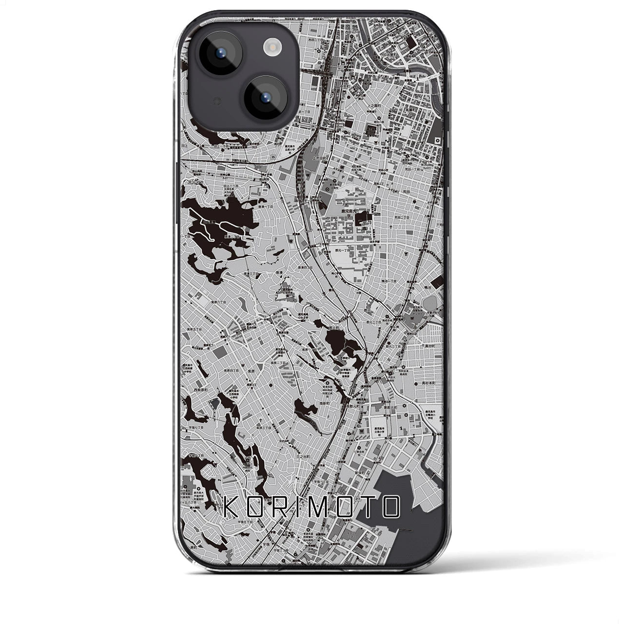 【郡元(鹿児島県)】地図柄iPhoneケース(クリアタイプ)