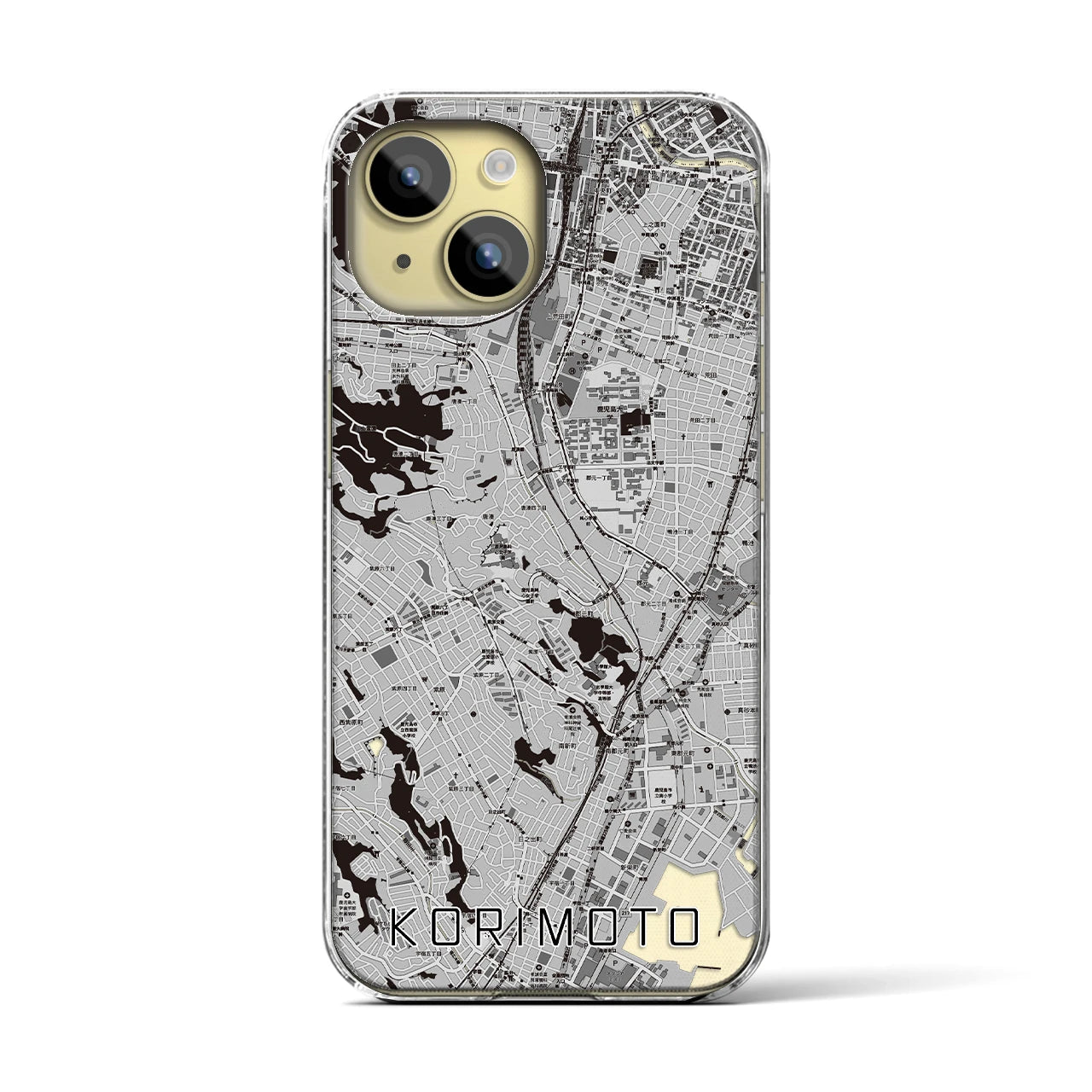 【郡元(鹿児島県)】地図柄iPhoneケース(クリアタイプ)