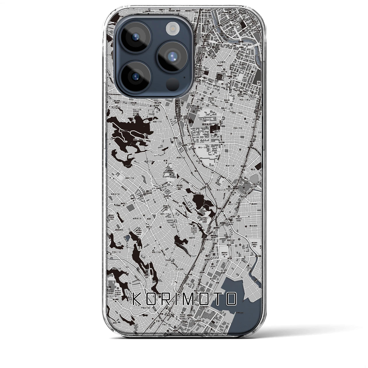 【郡元(鹿児島県)】地図柄iPhoneケース(クリアタイプ)