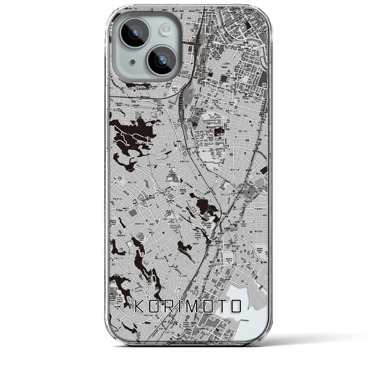 【郡元(鹿児島県)】地図柄iPhoneケース(クリアタイプ)