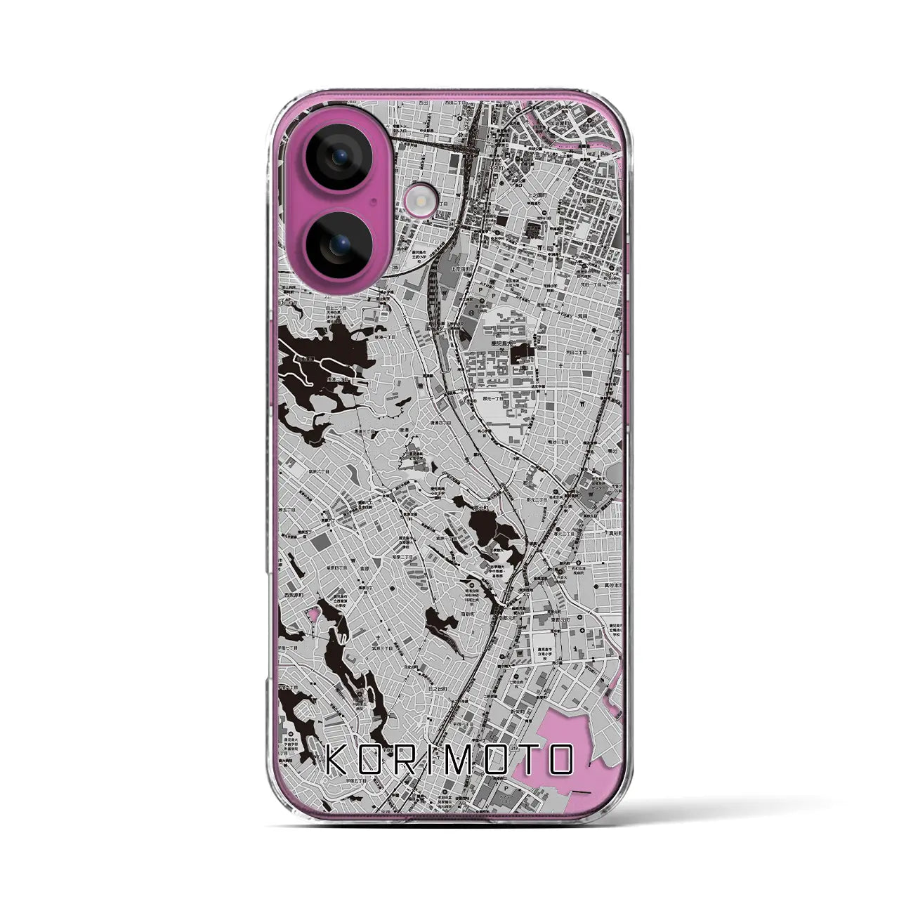 【郡元(鹿児島県)】地図柄iPhoneケース(クリアタイプ)