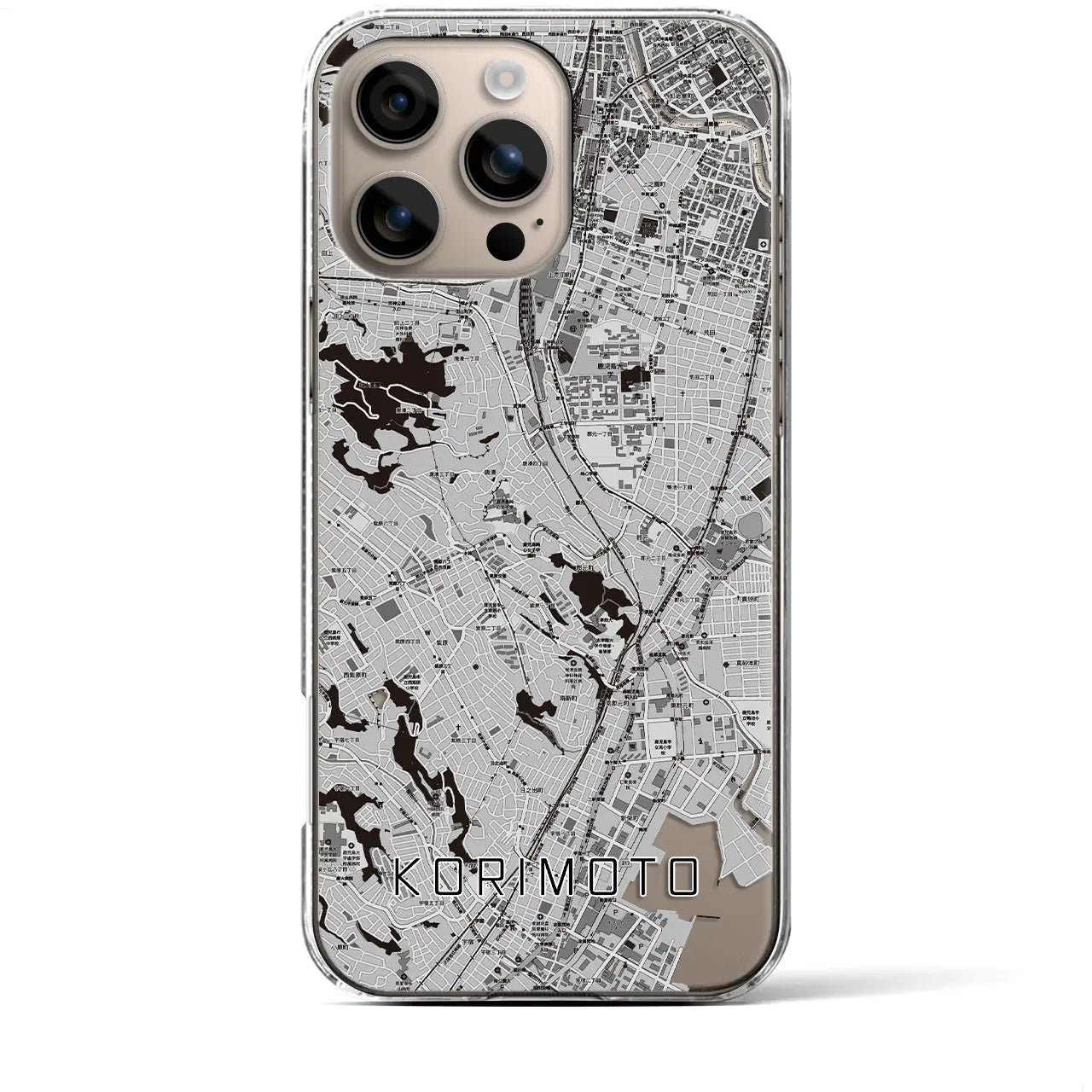 【郡元(鹿児島県)】地図柄iPhoneケース(クリアタイプ)