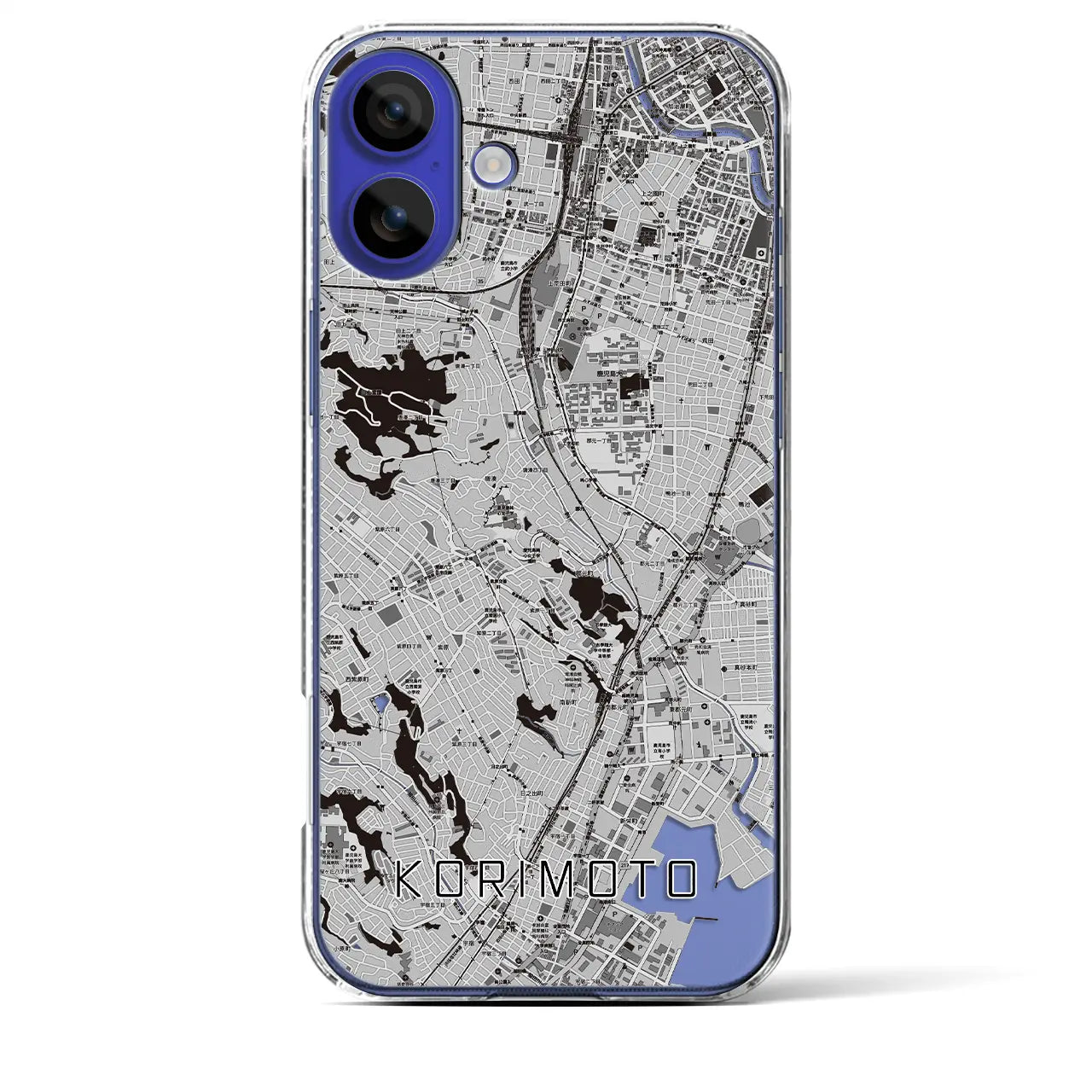 【郡元(鹿児島県)】地図柄iPhoneケース(クリアタイプ)