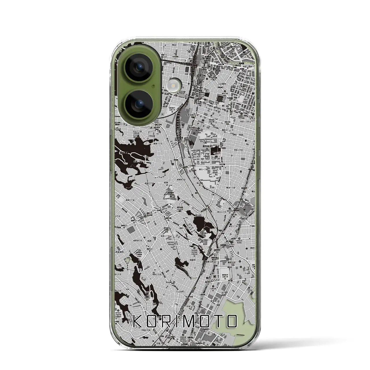 【郡元(鹿児島県)】地図柄iPhoneケース(クリアタイプ)