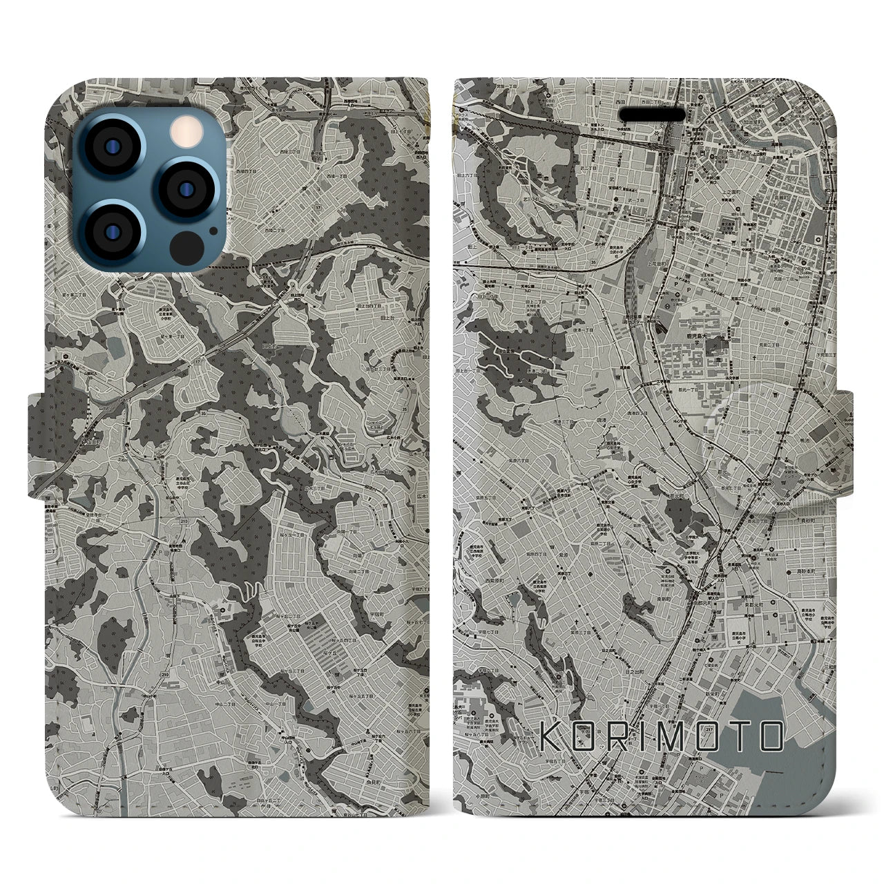 【郡元(鹿児島県)】地図柄iPhoneケース(手帳タイプ)