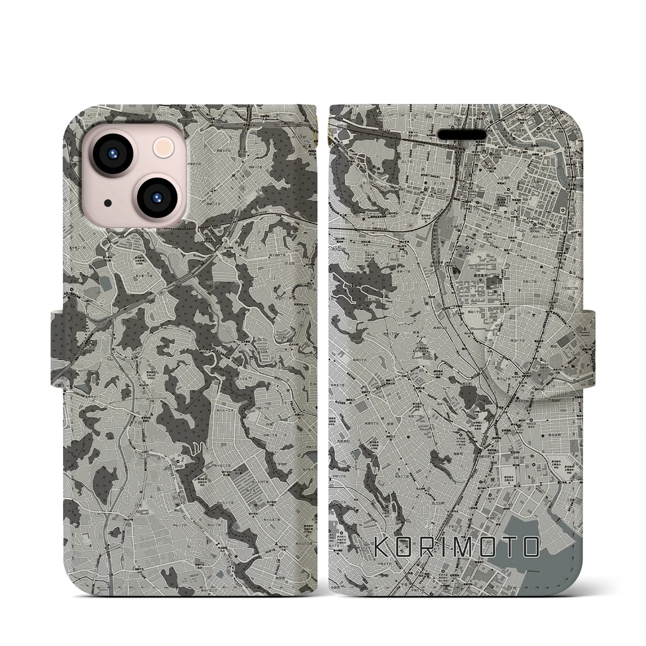 【郡元(鹿児島県)】地図柄iPhoneケース(手帳タイプ)