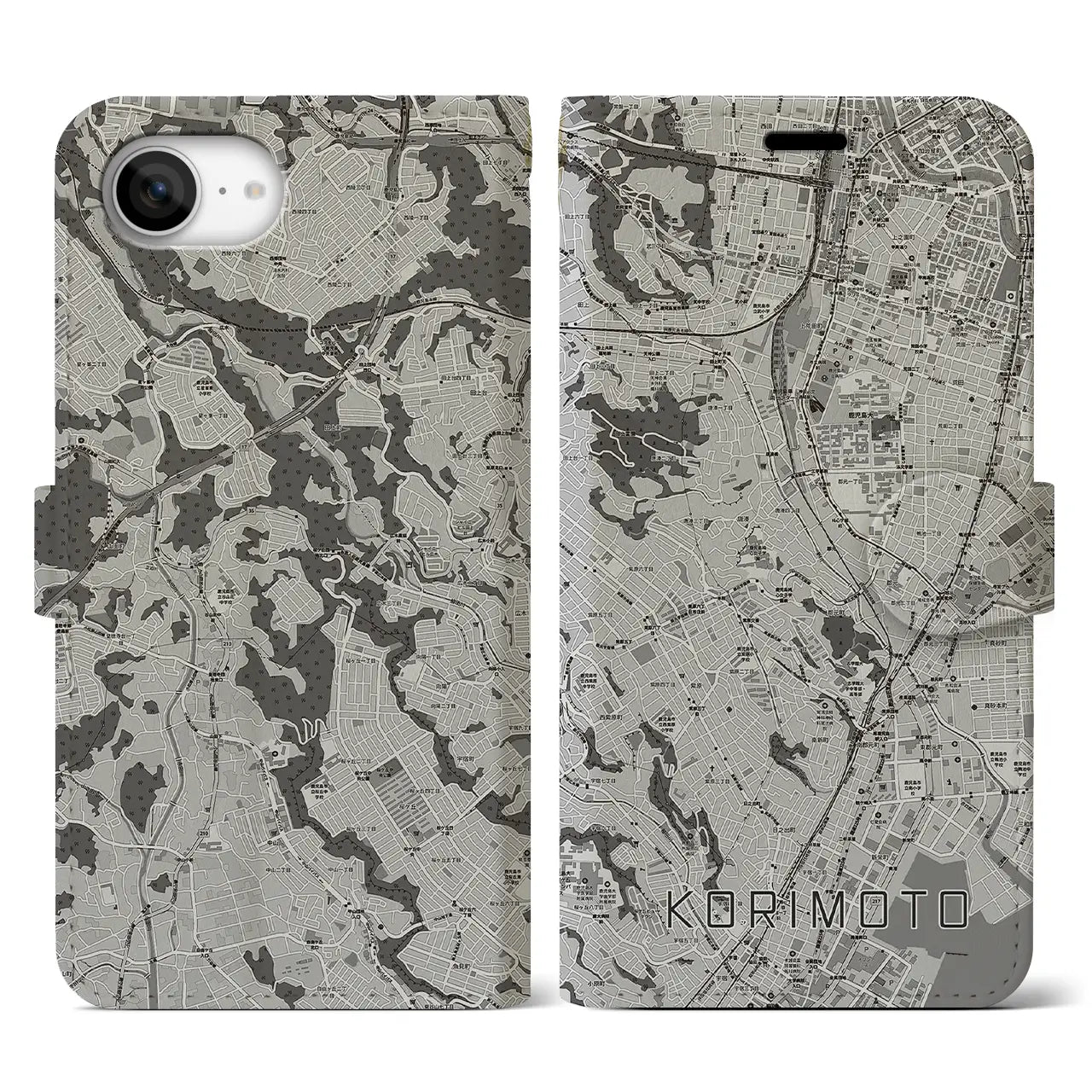 【郡元(鹿児島県)】地図柄iPhoneケース(手帳タイプ)