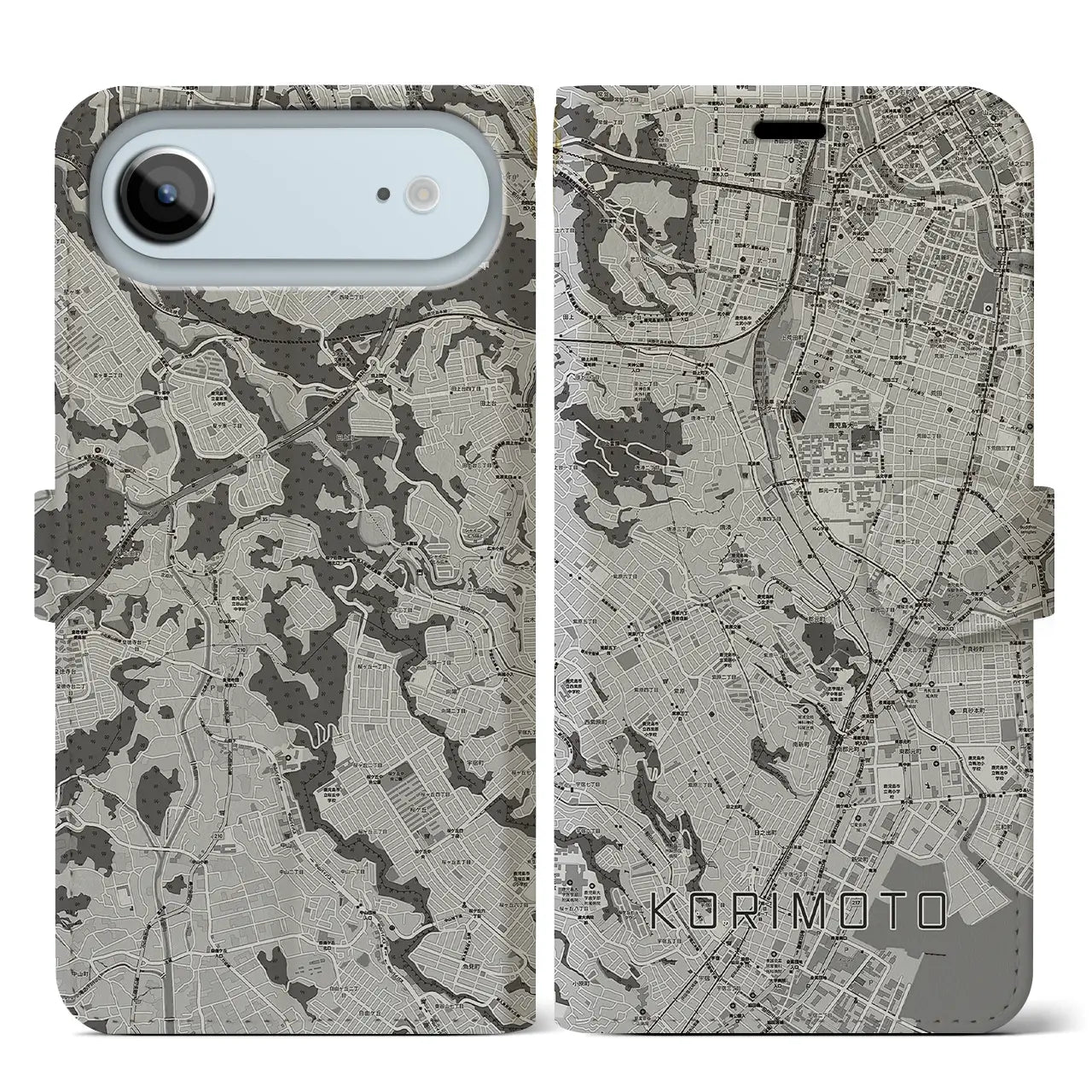 【郡元(鹿児島県)】地図柄iPhoneケース(手帳タイプ)