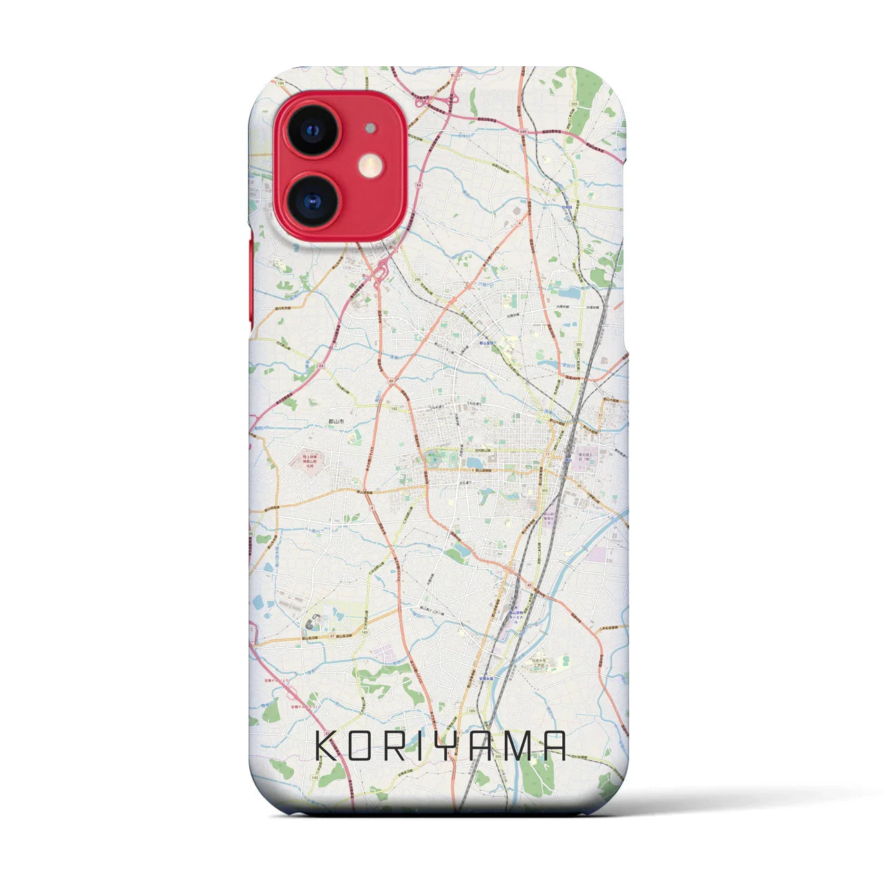 【郡山(福島県)】地図柄iPhoneケース(バックカバータイプ)