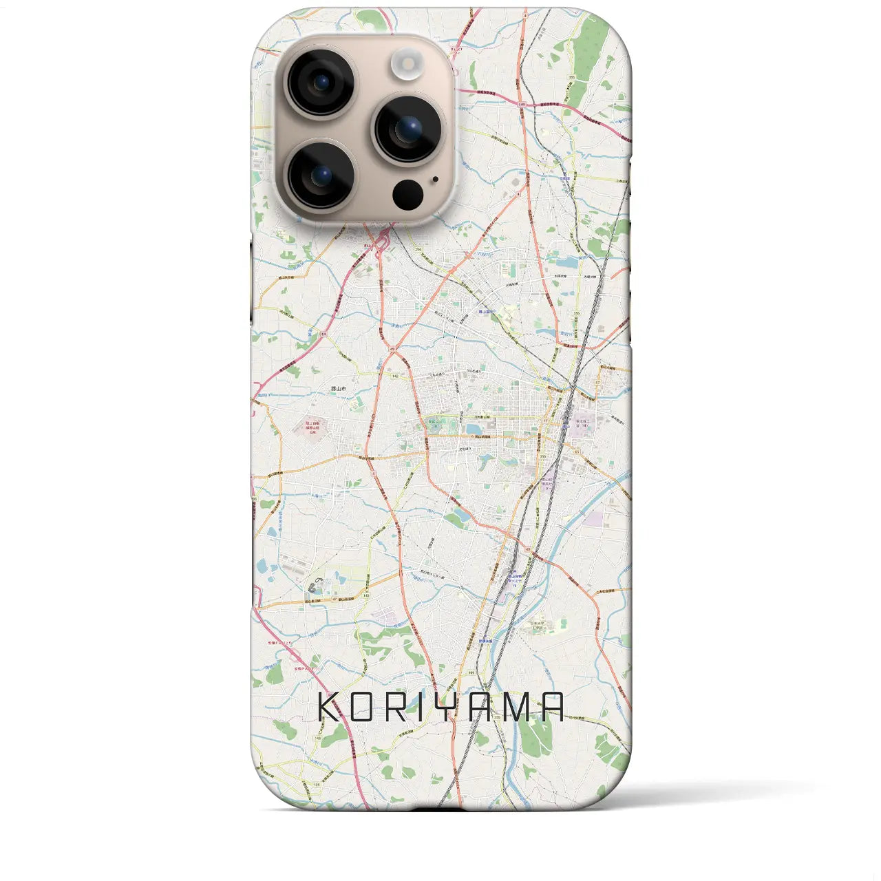 【郡山(福島県)】地図柄iPhoneケース(バックカバータイプ)