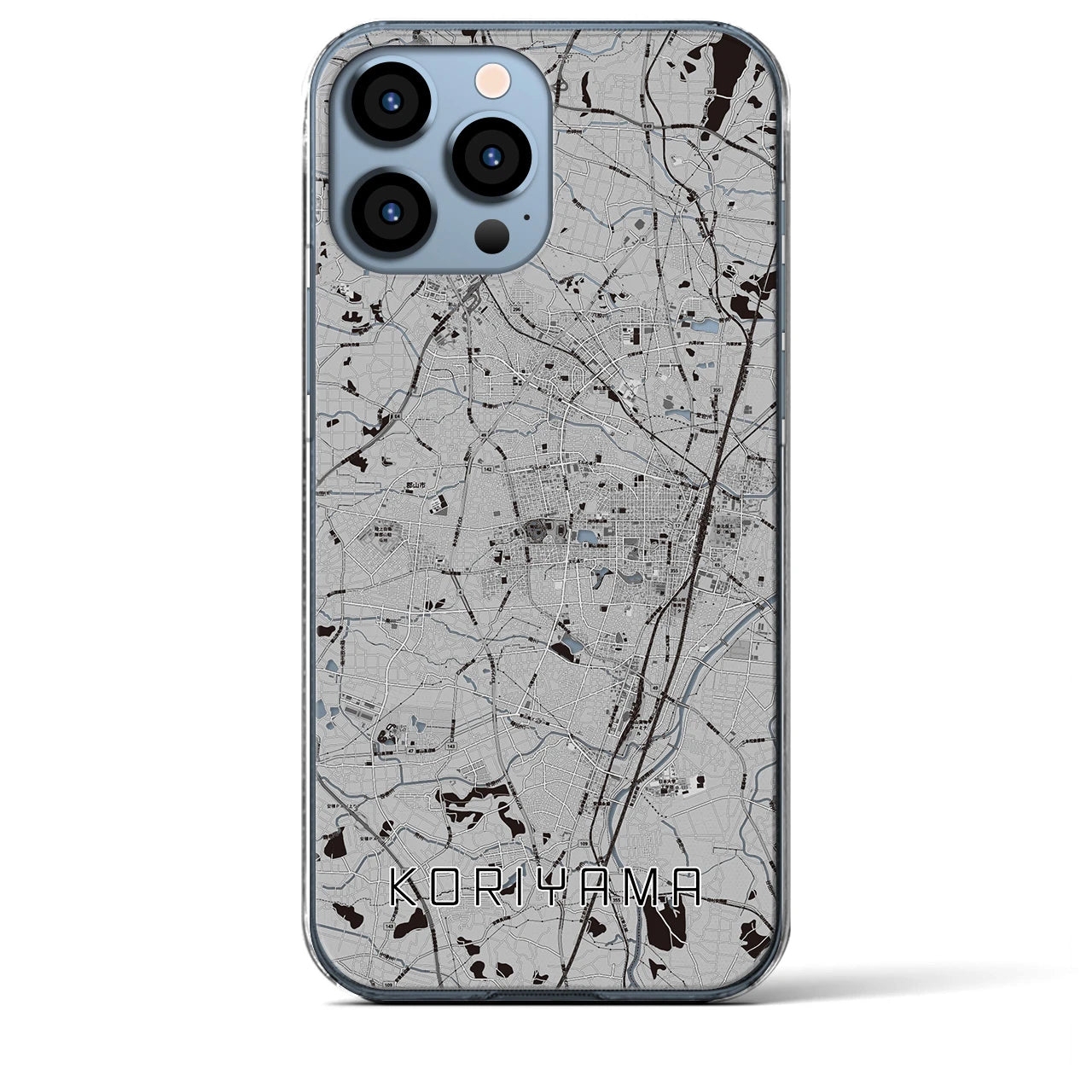 【郡山(福島県)】地図柄iPhoneケース(クリアタイプ)