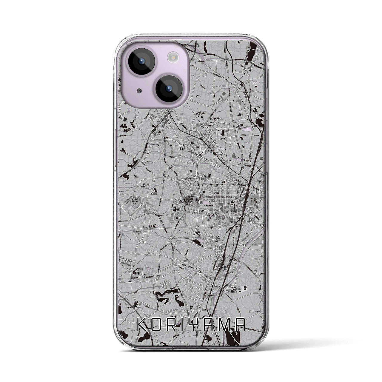 【郡山(福島県)】地図柄iPhoneケース(クリアタイプ)