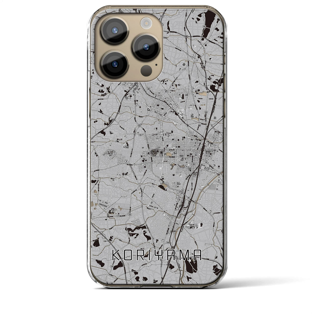 【郡山(福島県)】地図柄iPhoneケース(クリアタイプ)