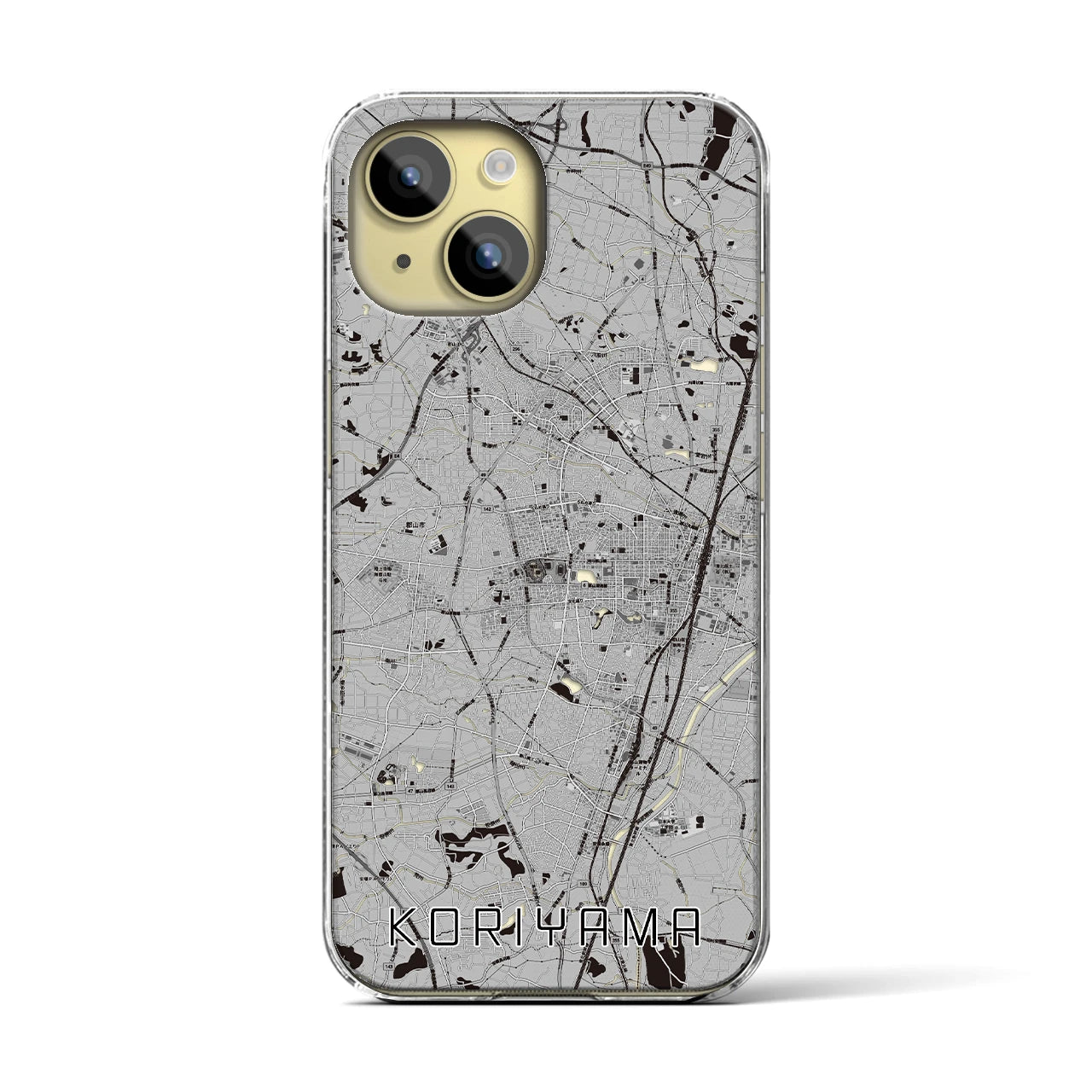 【郡山(福島県)】地図柄iPhoneケース(クリアタイプ)