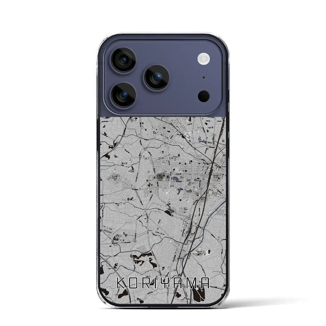 【郡山(福島県)】地図柄iPhoneケース(クリアタイプ)