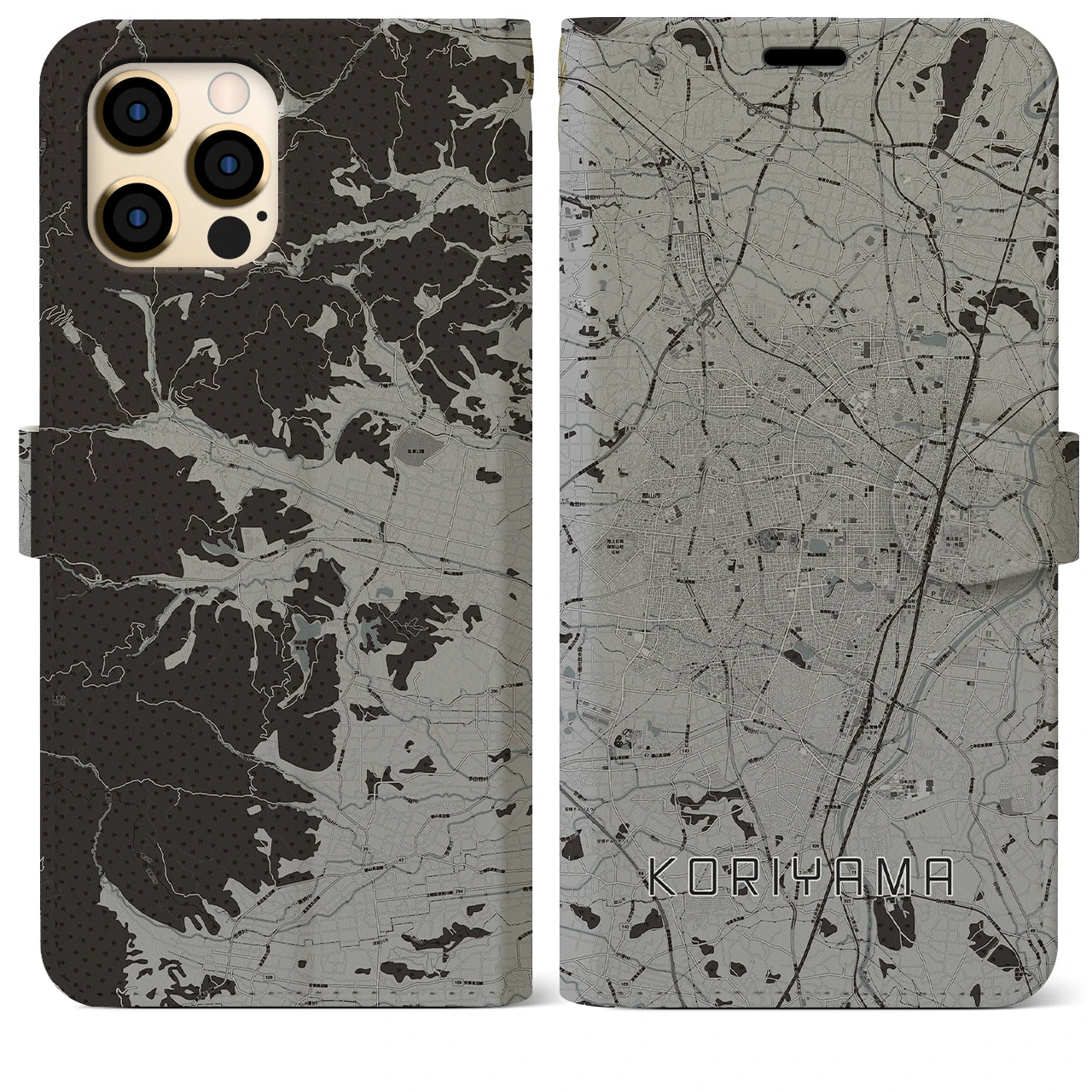 【郡山(福島県)】地図柄iPhoneケース(手帳タイプ)