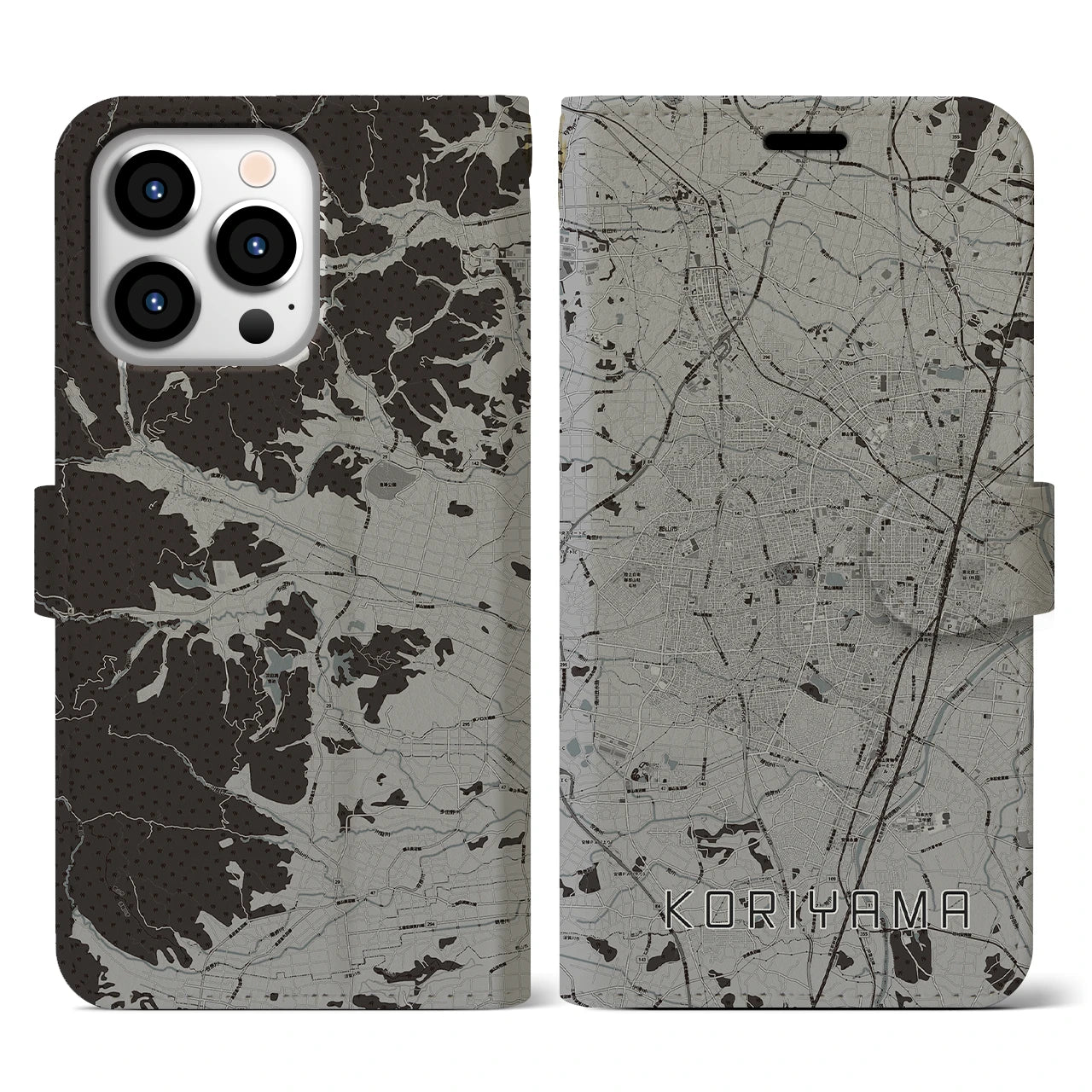 【郡山(福島県)】地図柄iPhoneケース(手帳タイプ)