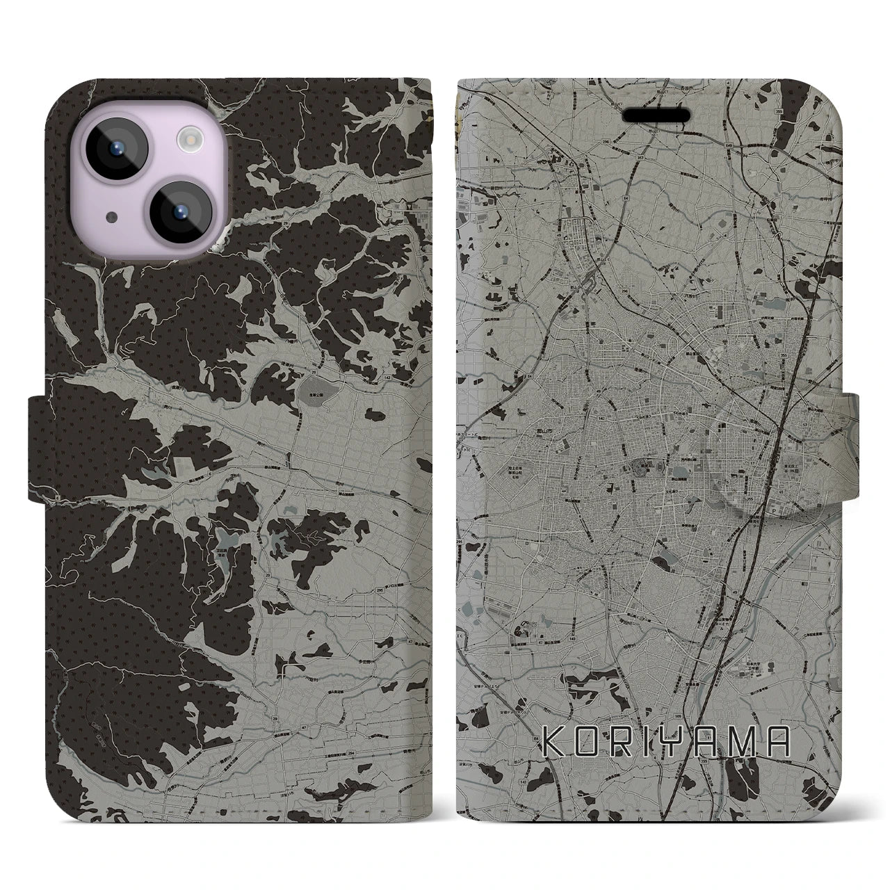 【郡山(福島県)】地図柄iPhoneケース(手帳タイプ)