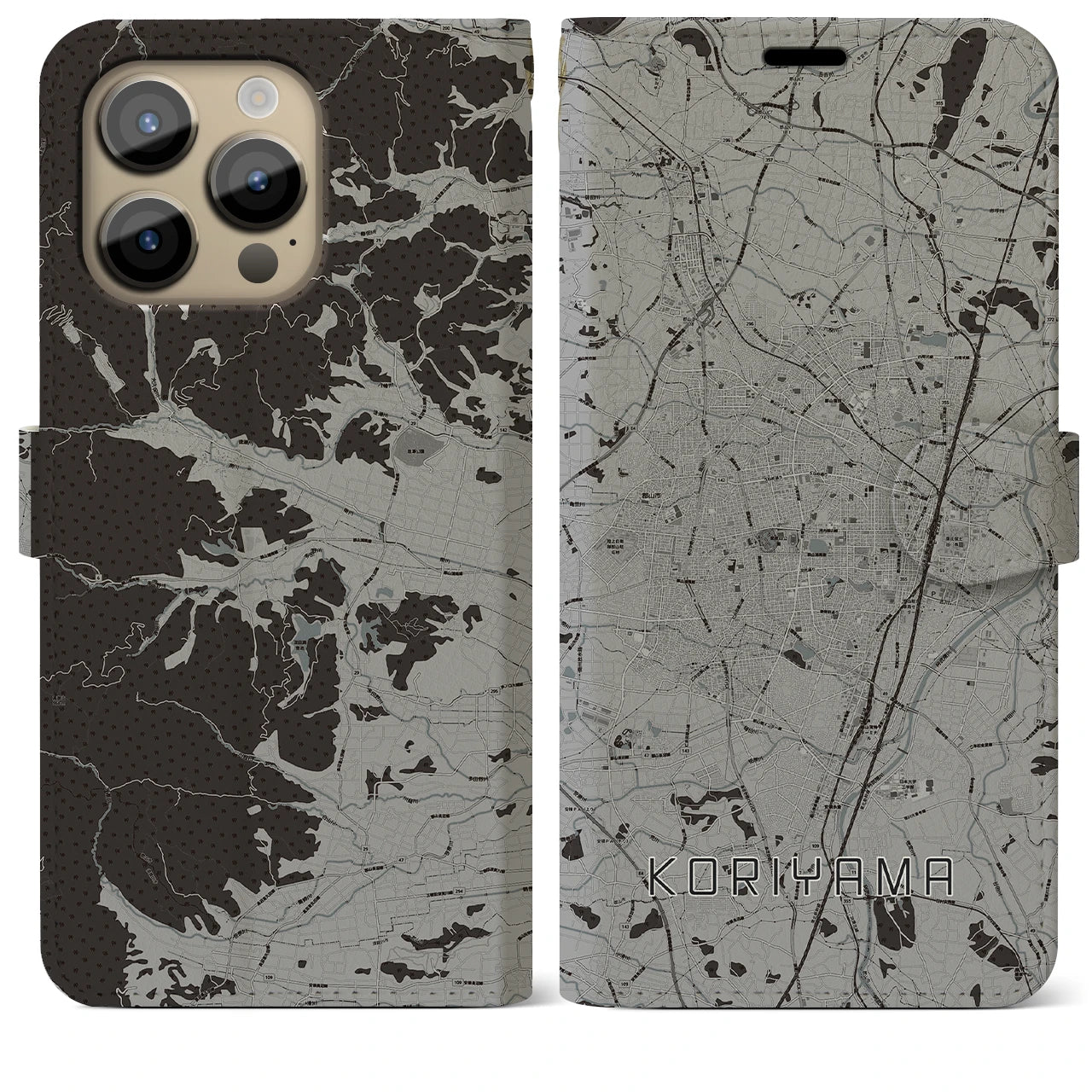 【郡山(福島県)】地図柄iPhoneケース(手帳タイプ)