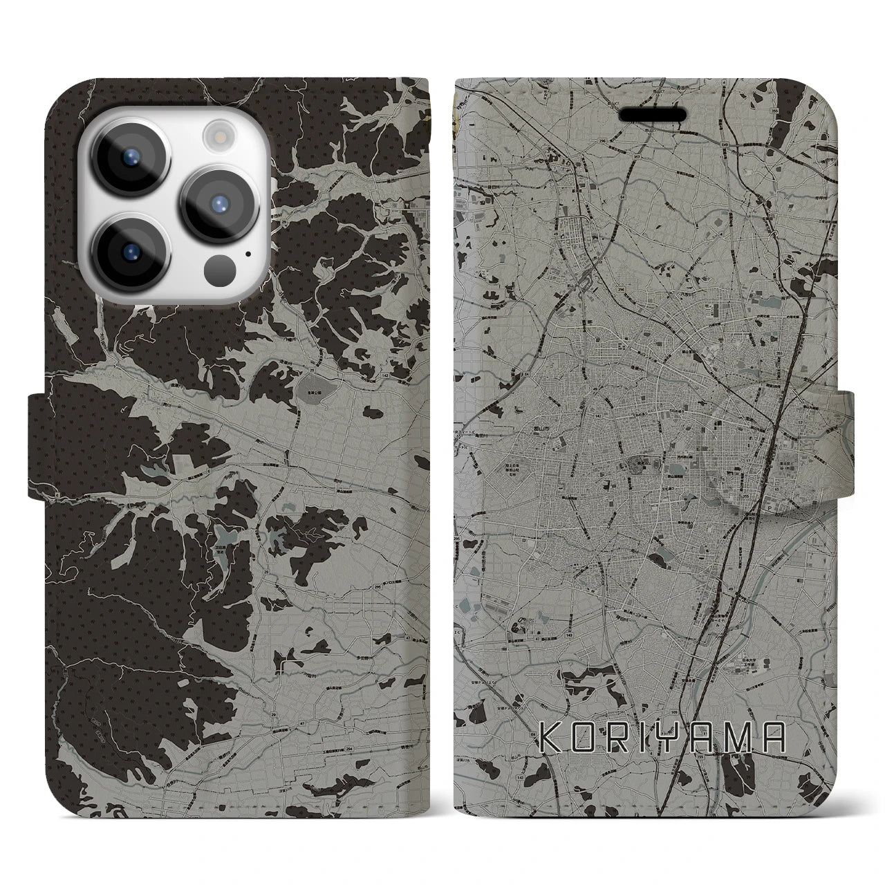 【郡山(福島県)】地図柄iPhoneケース(手帳タイプ)