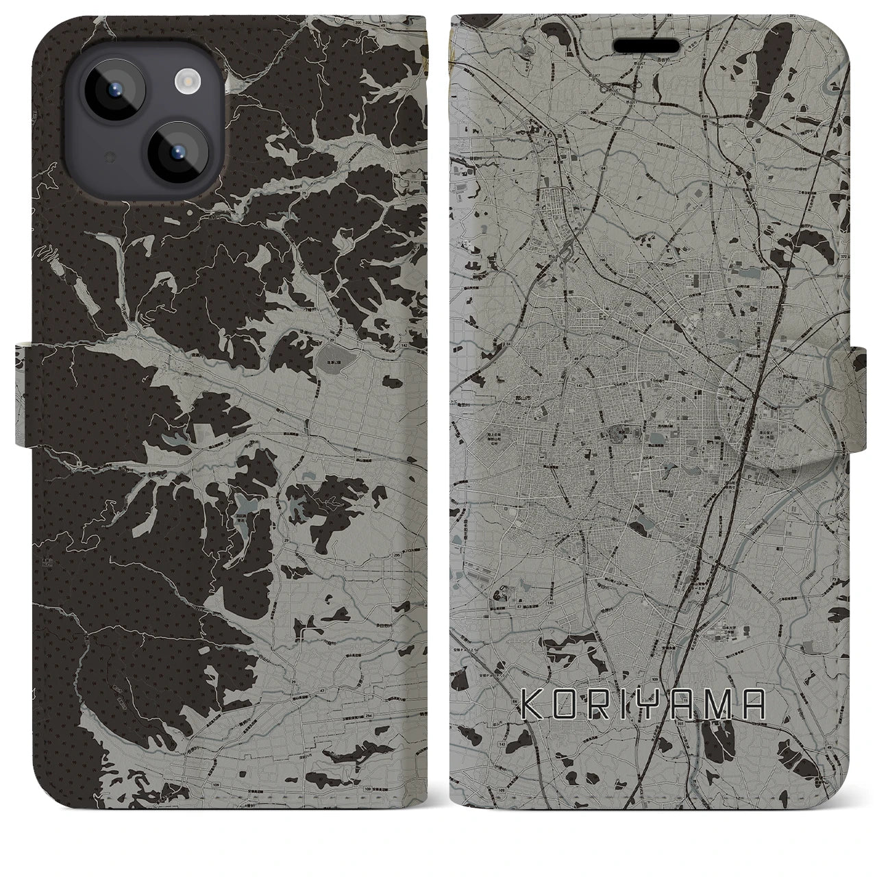 【郡山(福島県)】地図柄iPhoneケース(手帳タイプ)