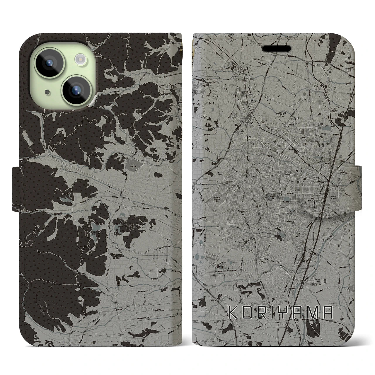 【郡山(福島県)】地図柄iPhoneケース(手帳タイプ)