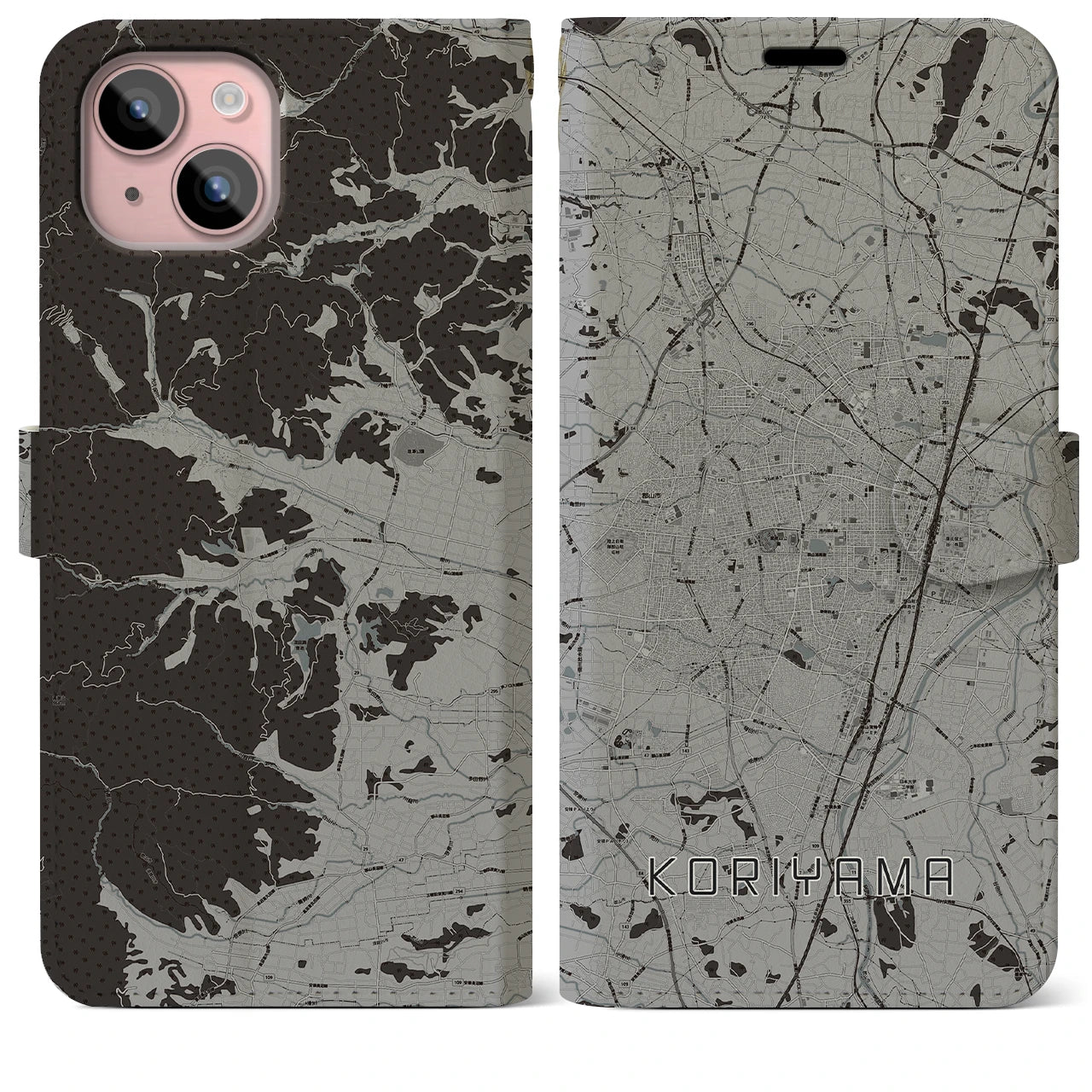 【郡山(福島県)】地図柄iPhoneケース(手帳タイプ)