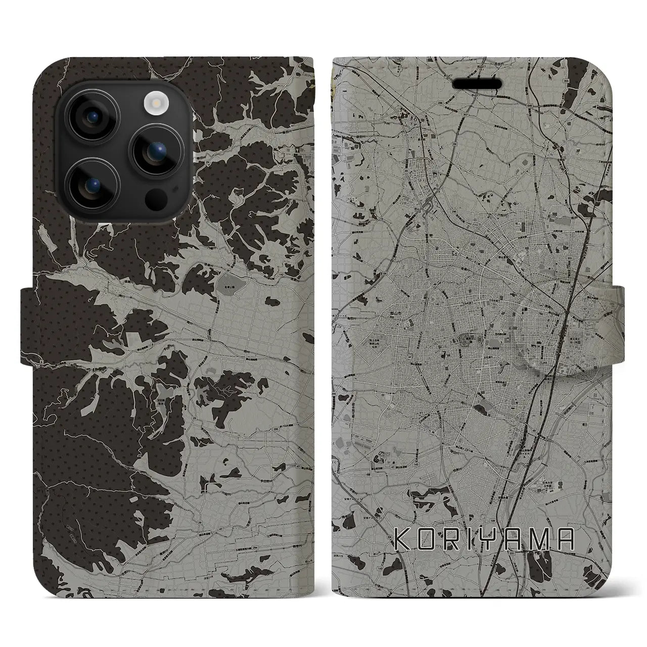 【郡山(福島県)】地図柄iPhoneケース(手帳タイプ)