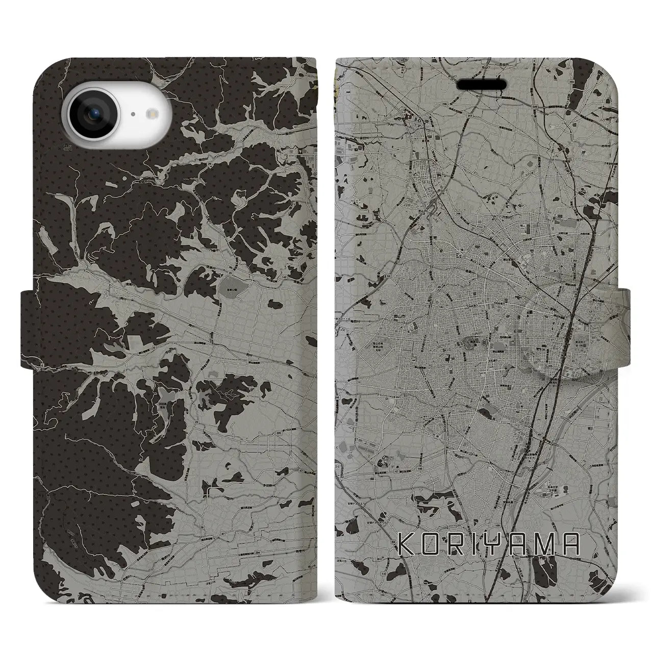 【郡山(福島県)】地図柄iPhoneケース(手帳タイプ)